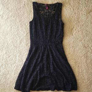 Elegant Black Lace Dress, Size Small